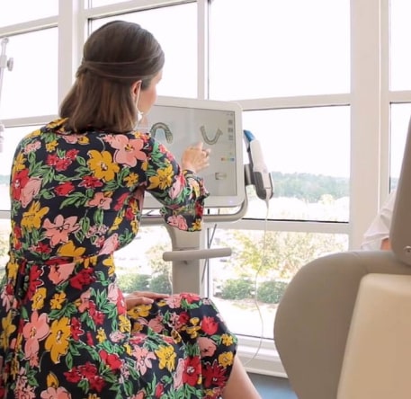 Doctor showing braces